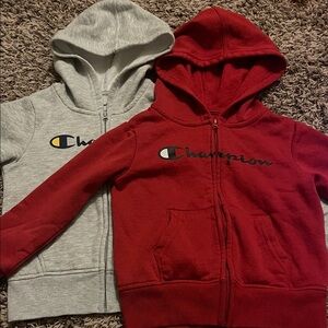 Champion Kids Light Gray Zip-Up Hoodie